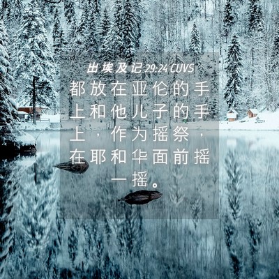 Picture 04 - 出 埃 及 记 29:24 CUVS - 都 放 在 亚 伦 的 手 上 和 他 儿 子 - Bible Verse Picture