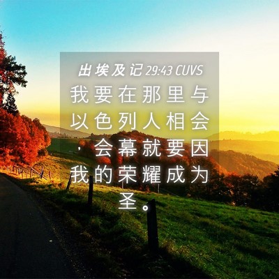 Picture 04 - 出 埃 及 记 29:43 CUVS - 我 要 在 那 里 与 以 色 列 人 相 会 - Bible Verse Picture