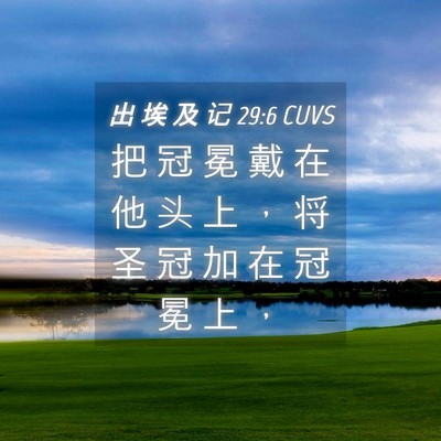 Picture 04 - 出 埃 及 记 29:6 CUVS - 把 冠 冕 戴 在 他 头 上 ， 将 圣 冠 - Bible Verse Picture