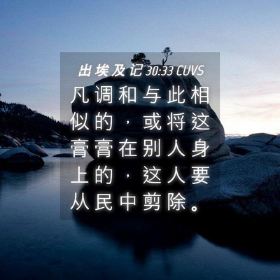 Picture 04 - 出 埃 及 记 30:33 CUVS - 凡 调 和 与 此 相 似 的 ， 或 将 这 - Bible Verse Picture