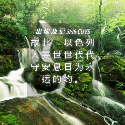 Picture 04 - 出 埃 及 记 31:16 CUVS - 故 此 ， 以 色 列 人 要 世 世 代 代 - Bible Verse Picture