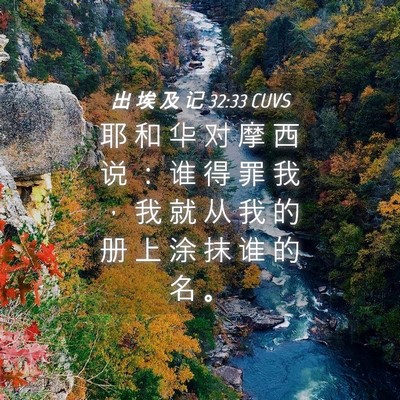 Picture 04 - 出 埃 及 记 32:33 CUVS - 耶 和 华 对 摩 西 说 ： 谁 得 罪 我 - Bible Verse Picture