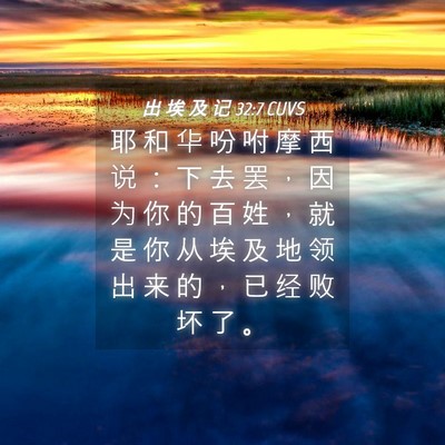 Picture 04 - 出 埃 及 记 32:7 CUVS - 耶 和 华 吩 咐 摩 西 说 ： 下 去 罢 - Bible Verse Picture