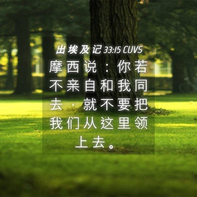 Picture 04 - 出 埃 及 记 33:15 CUVS - 摩 西 说 ： 你 若 不 亲 自 和 我 同 - Bible Verse Picture