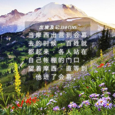 Picture 04 - 出 埃 及 记 33:8 CUVS - 当 摩 西 出 营 到 会 幕 去 的 时 候 - Bible Verse Picture
