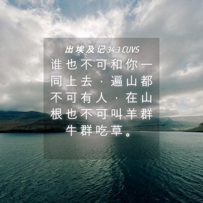 Picture 04 - 出 埃 及 记 34:3 CUVS - 谁 也 不 可 和 你 一 同 上 去 ， 遍 - Bible Verse Picture