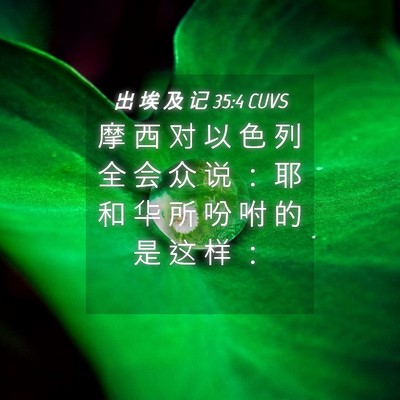 Picture 04 - 出 埃 及 记 35:4 CUVS - 摩 西 对 以 色 列 全 会 众 说 ： 耶 - Bible Verse Picture