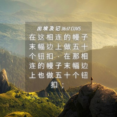 Picture 04 - 出 埃 及 记 36:17 CUVS - 在 这 相 连 的 幔 子 末 幅 边 上 做 - Bible Verse Picture