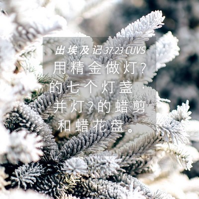 Picture 04 - 出 埃 及 记 37:23 CUVS - 用 精 金 做 灯 ? 的 七 个 灯 盏 ， 并 - Bible Verse Picture