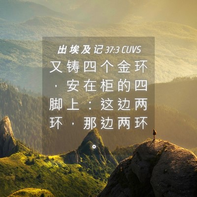 Picture 04 - 出 埃 及 记 37:3 CUVS - 又 铸 四 个 金 环 ， 安 在 柜 的 四 - Bible Verse Picture