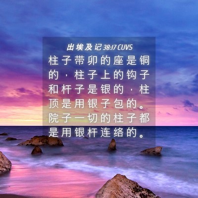 Picture 04 - 出 埃 及 记 38:17 CUVS - 柱 子 带 卯 的 座 是 铜 的 ， 柱 子 - Bible Verse Picture