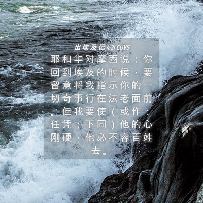 Picture 04 - 出 埃 及 记 4:21 CUVS - 耶 和 华 对 摩 西 说 ： 你 回 到 埃 - Bible Verse Picture