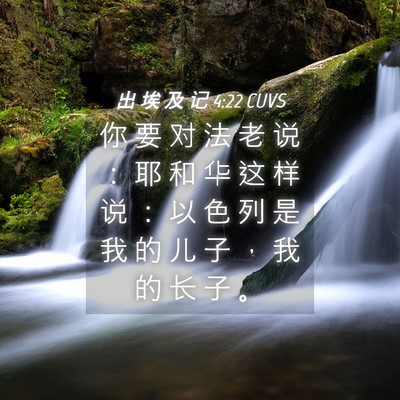 Picture 04 - 出 埃 及 记 4:22 CUVS - 你 要 对 法 老 说 ： 耶 和 华 这 样 - Bible Verse Picture