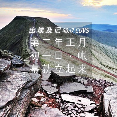 Picture 04 - 出 埃 及 记 40:17 CUVS - 第 二 年 正 月 初 一 日 ， 帐 幕 就 - Bible Verse Picture