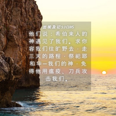 Picture 04 - 出 埃 及 记 5:3 CUVS - 他 们 说 ： 希 伯 来 人 的 神 遇 见 - Bible Verse Picture