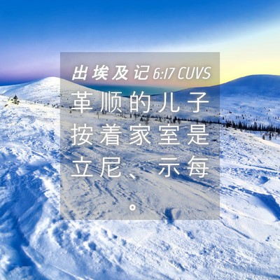 Picture 04 - 出 埃 及 记 6:17 CUVS - 革 顺 的 儿 子 按 着 家 室 是 立 尼 - Bible Verse Picture