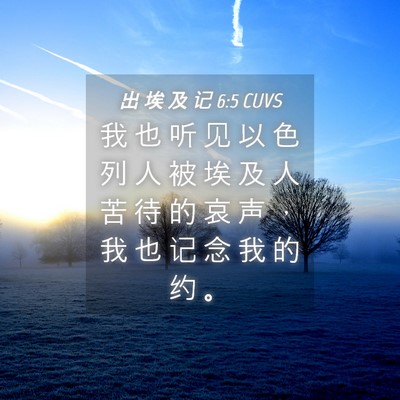 Picture 04 - 出 埃 及 记 6:5 CUVS - 我 也 听 见 以 色 列 人 被 埃 及 人 - Bible Verse Picture