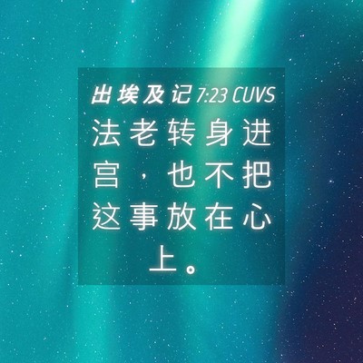 Picture 04 - 出 埃 及 记 7:23 CUVS - 法 老 转 身 进 宫 ， 也 不 把 这 事 - Bible Verse Picture
