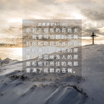 Picture 04 - 出 埃 及 记 8:21 CUVS - 你 若 不 容 我 的 百 姓 去 ， 我 要 - Bible Verse Picture