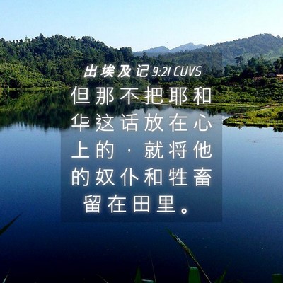 Picture 04 - 出 埃 及 记 9:21 CUVS - 但 那 不 把 耶 和 华 这 话 放 在 心 - Bible Verse Picture