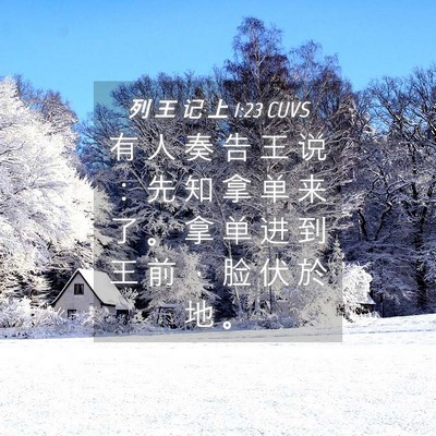 Picture 04 - 列 王 记 上 1:23 CUVS - 有 人 奏 告 王 说 ： 先 知 拿 单 来 - Bible Verse Picture