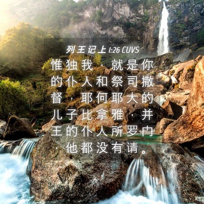 Picture 04 - 列 王 记 上 1:26 CUVS - 惟 独 我 ， 就 是 你 的 仆 人 和 祭 - Bible Verse Picture