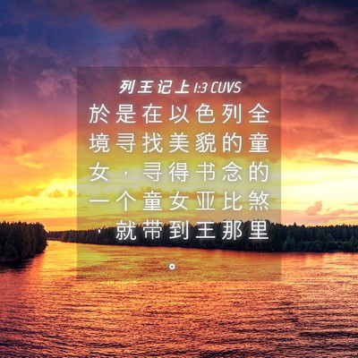Picture 04 - 列 王 记 上 1:3 CUVS - 於 是 在 以 色 列 全 境 寻 找 美 貌 - Bible Verse Picture
