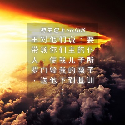 Picture 04 - 列 王 记 上 1:33 CUVS - 王 对 他 们 说 ： 要 带 领 你 们 主 - Bible Verse Picture