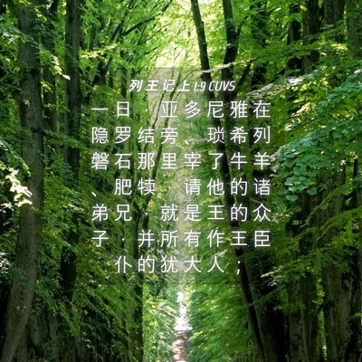 Picture 04 - 列 王 记 上 1:9 CUVS - 一 日 ， 亚 多 尼 雅 在 隐 罗 结 旁 - Bible Verse Picture
