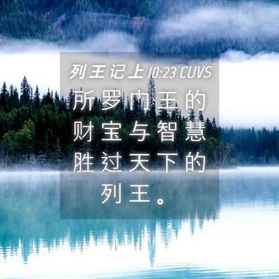 Picture 04 - 列 王 记 上 10:23 CUVS - 所 罗 门 王 的 财 宝 与 智 慧 胜 过 - Bible Verse Picture