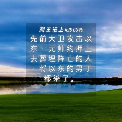 Picture 04 - 列 王 记 上 11:15 CUVS - 先 前 大 卫 攻 击 以 东 ， 元 帅 约 - Bible Verse Picture