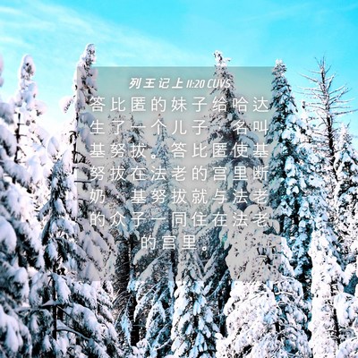 Picture 04 - 列 王 记 上 11:20 CUVS - 答 比 匿 的 妹 子 给 哈 达 生 了 一 - Bible Verse Picture