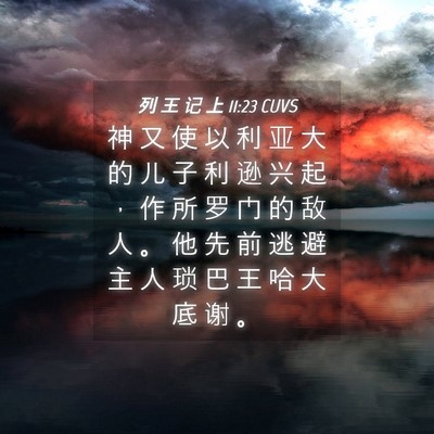 Picture 04 - 列 王 记 上 11:23 CUVS - 神 又 使 以 利 亚 大 的 儿 子 利 逊 - Bible Verse Picture