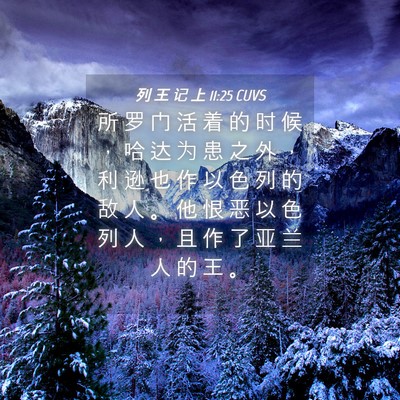 Picture 04 - 列 王 记 上 11:25 CUVS - 所 罗 门 活 着 的 时 候 ， 哈 达 为 - Bible Verse Picture