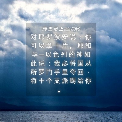 Picture 04 - 列 王 记 上 11:31 CUVS - 对 耶 罗 波 安 说 ： 你 可 以 拿 十 - Bible Verse Picture