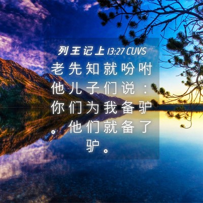 Picture 04 - 列 王 记 上 13:27 CUVS - 老 先 知 就 吩 咐 他 儿 子 们 说 ： - Bible Verse Picture