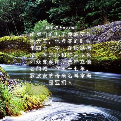 Picture 04 - 列 王 记 上 14:21 CUVS - 所 罗 门 的 儿 子 罗 波 安 作 犹 大 - Bible Verse Picture