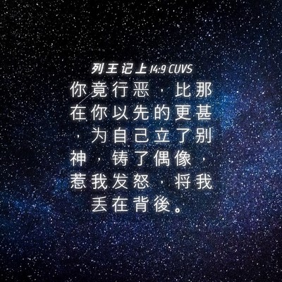 Picture 04 - 列 王 记 上 14:9 CUVS - 你 竟 行 恶 ， 比 那 在 你 以 先 的 - Bible Verse Picture