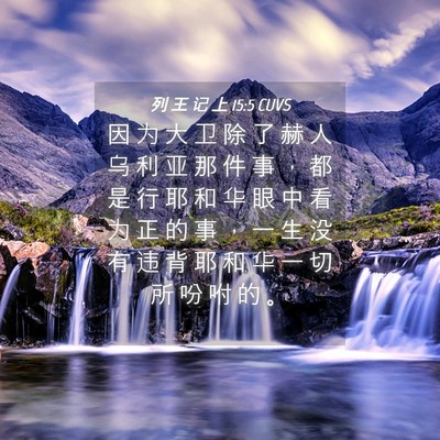 Picture 04 - 列 王 记 上 15:5 CUVS - 因 为 大 卫 除 了 赫 人 乌 利 亚 那 - Bible Verse Picture