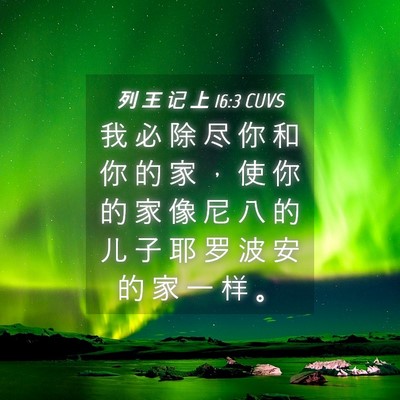 Picture 04 - 列 王 记 上 16:3 CUVS - 我 必 除 尽 你 和 你 的 家 ， 使 你 - Bible Verse Picture