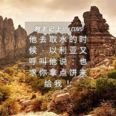 Picture 04 - 列 王 记 上 17:11 CUVS - 他 去 取 水 的 时 候 ， 以 利 亚 又 - Bible Verse Picture