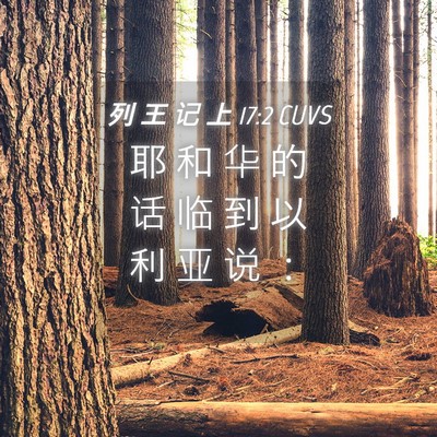 Picture 04 - 列 王 记 上 17:2 CUVS - 耶 和 华 的 话 临 到 以 利 亚 说 - Bible Verse Picture