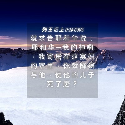 Picture 04 - 列 王 记 上 17:20 CUVS - 就 求 告 耶 和 华 说 ： 耶 和 华 ─ - Bible Verse Picture