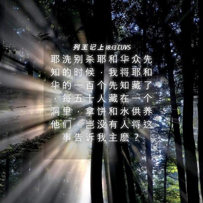 Picture 04 - 列 王 记 上 18:13 CUVS - 耶 洗 别 杀 耶 和 华 众 先 知 的 时 - Bible Verse Picture