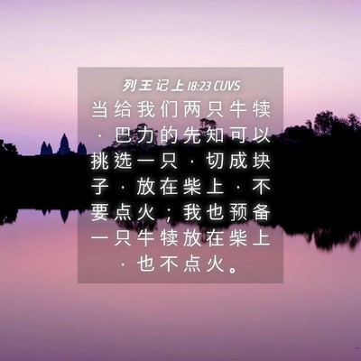 Picture 04 - 列 王 记 上 18:23 CUVS - 当 给 我 们 两 只 牛 犊 ， 巴 力 的 - Bible Verse Picture
