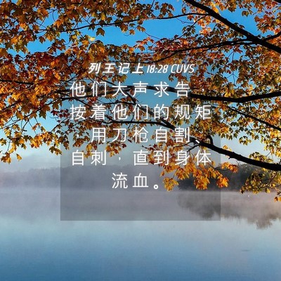 Picture 04 - 列 王 记 上 18:28 CUVS - 他 们 大 声 求 告 ， 按 着 他 们 的 - Bible Verse Picture
