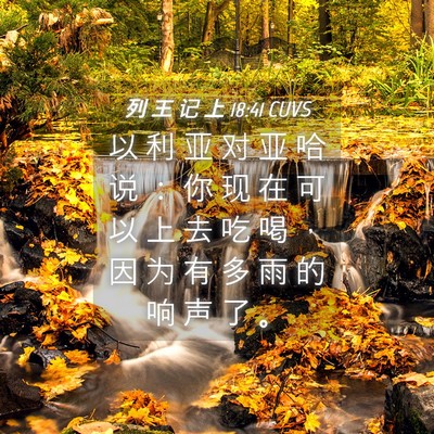 Picture 04 - 列 王 记 上 18:41 CUVS - 以 利 亚 对 亚 哈 说 ： 你 现 在 可 - Bible Verse Picture