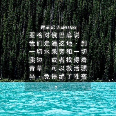 Picture 04 - 列 王 记 上 18:5 CUVS - 亚 哈 对 俄 巴 底 说 ： 我 们 走 遍 - Bible Verse Picture