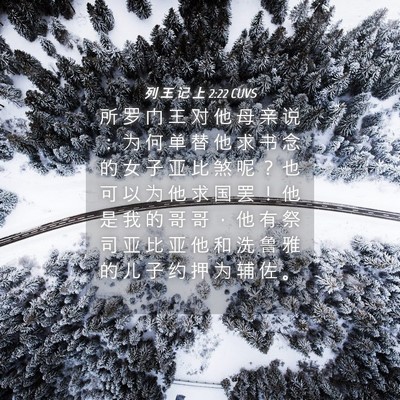 Picture 04 - 列 王 记 上 2:22 CUVS - 所 罗 门 王 对 他 母 亲 说 ： 为 何 - Bible Verse Picture