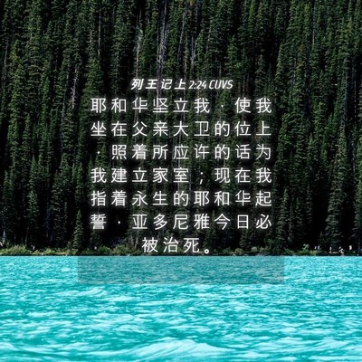 Picture 04 - 列 王 记 上 2:24 CUVS - 耶 和 华 坚 立 我 ， 使 我 坐 在 父 - Bible Verse Picture